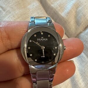 Skagen Black Dial Silver Watch